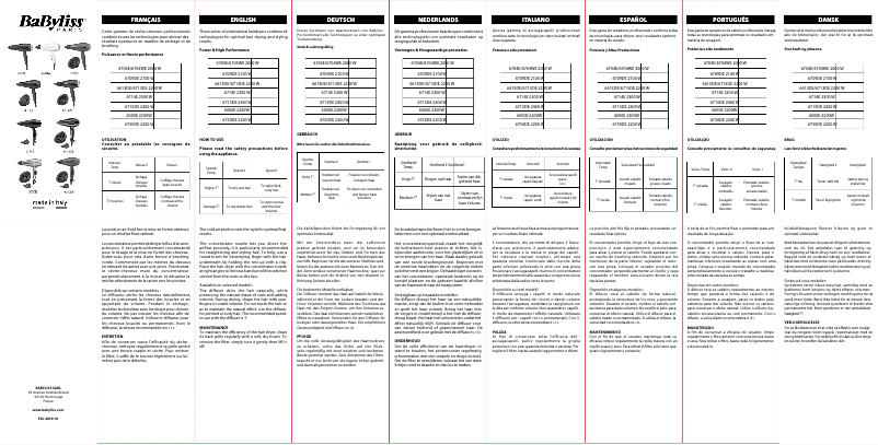Page n°1 - Manuel utilisateur BaByliss Speed Pro 2000 6704WE