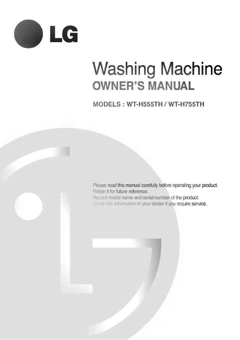 Page n°1 - Manuel utilisateur LG WT-H755TH