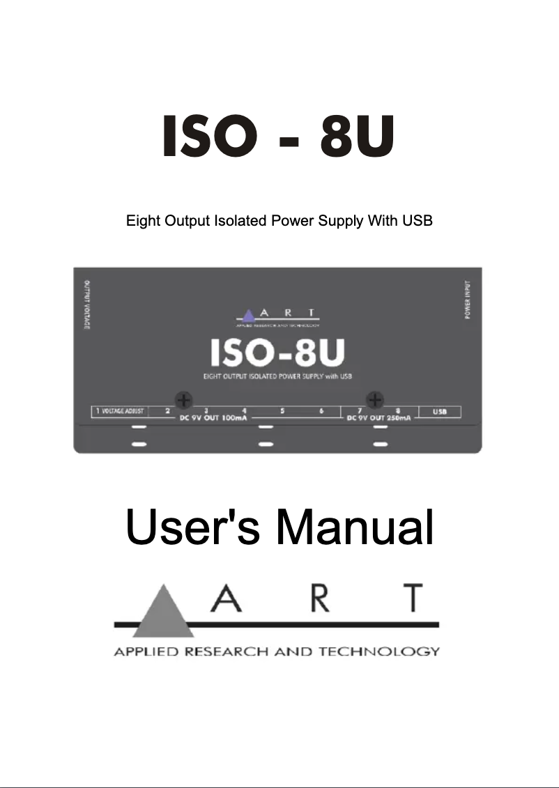 Image de la première page du manuel de l'appareil ISO-8U
