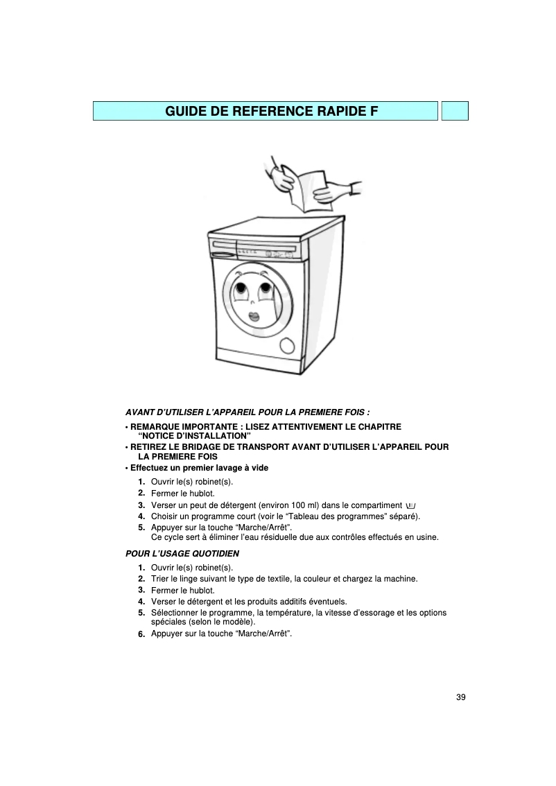 Image de la première page du manuel de l'appareil AWM 409