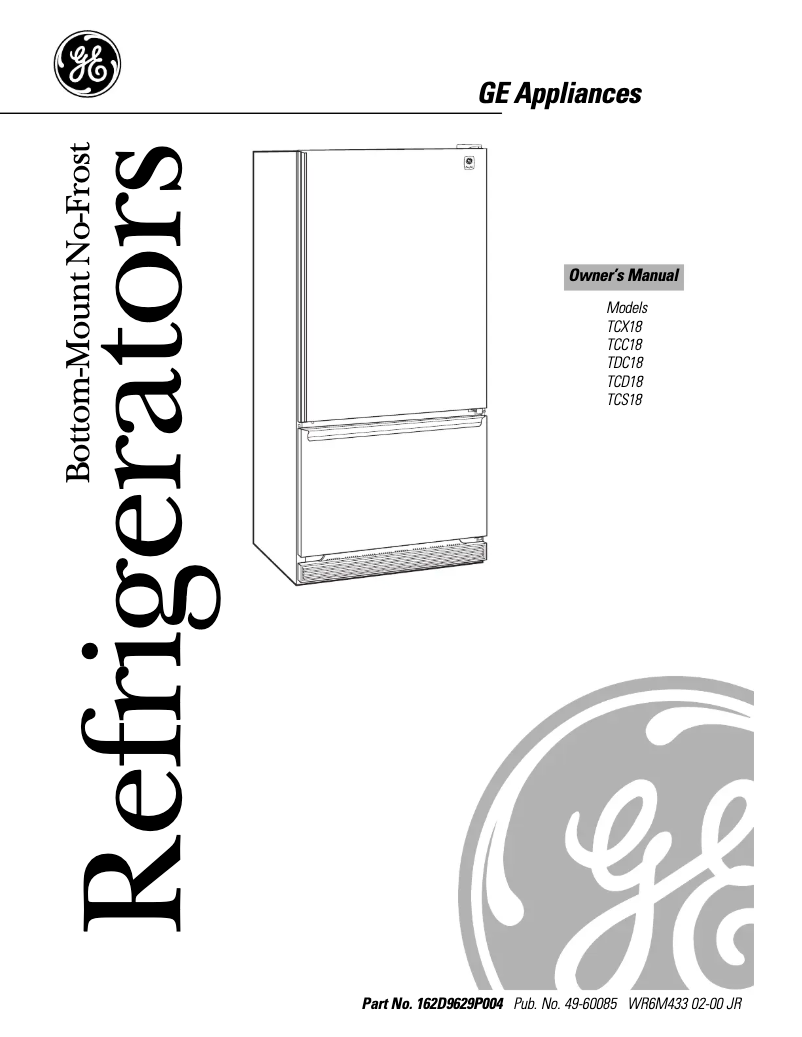 Page n°1 - Manuel d'utilisation et d'entretien GE Profile TCS18PADLBS