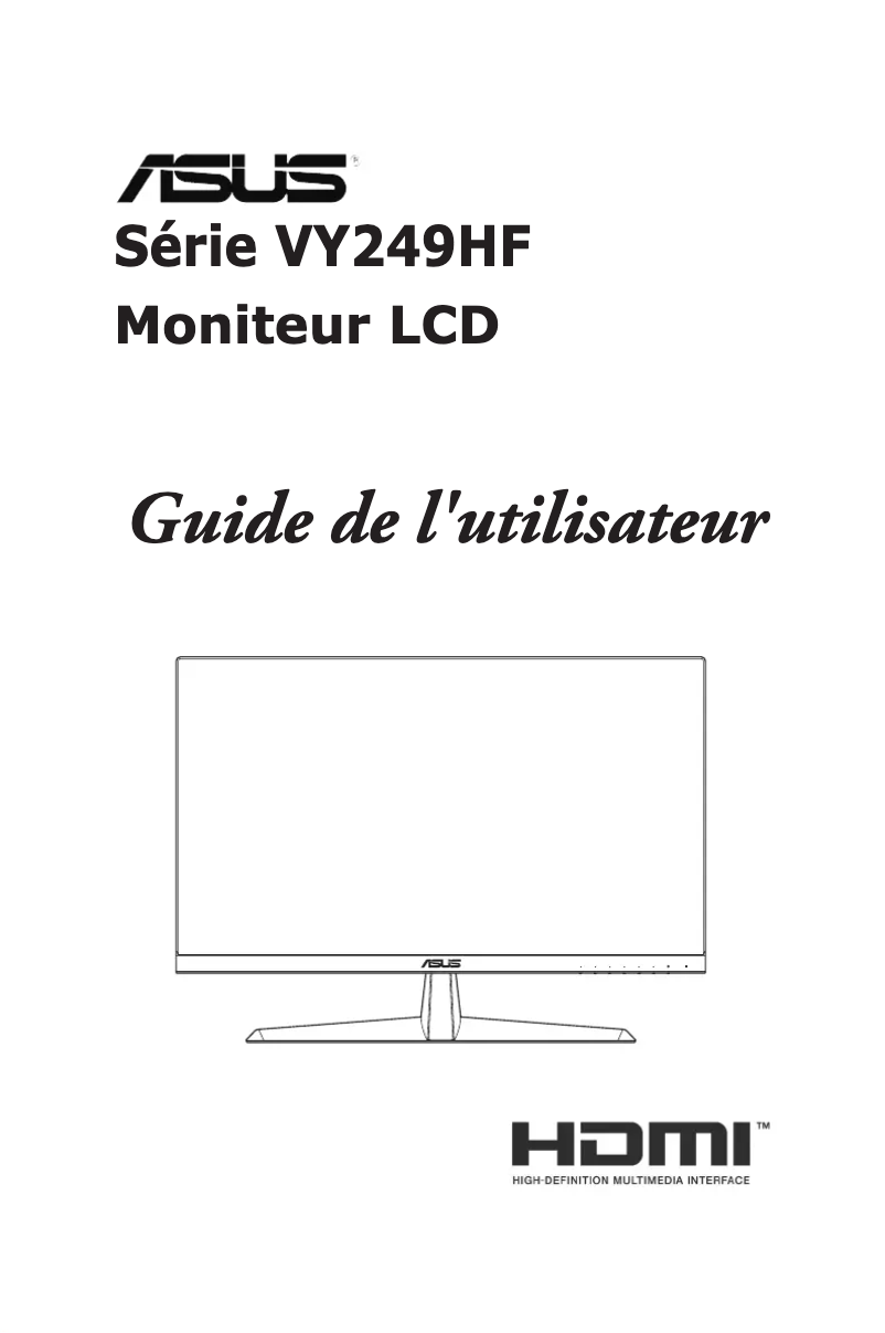 Page 1 de la notice Manuel utilisateur Asus VY249HF