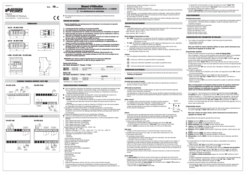 Page 1 de la notice Manuel utilisateur Vemer FR NTC-1P3D