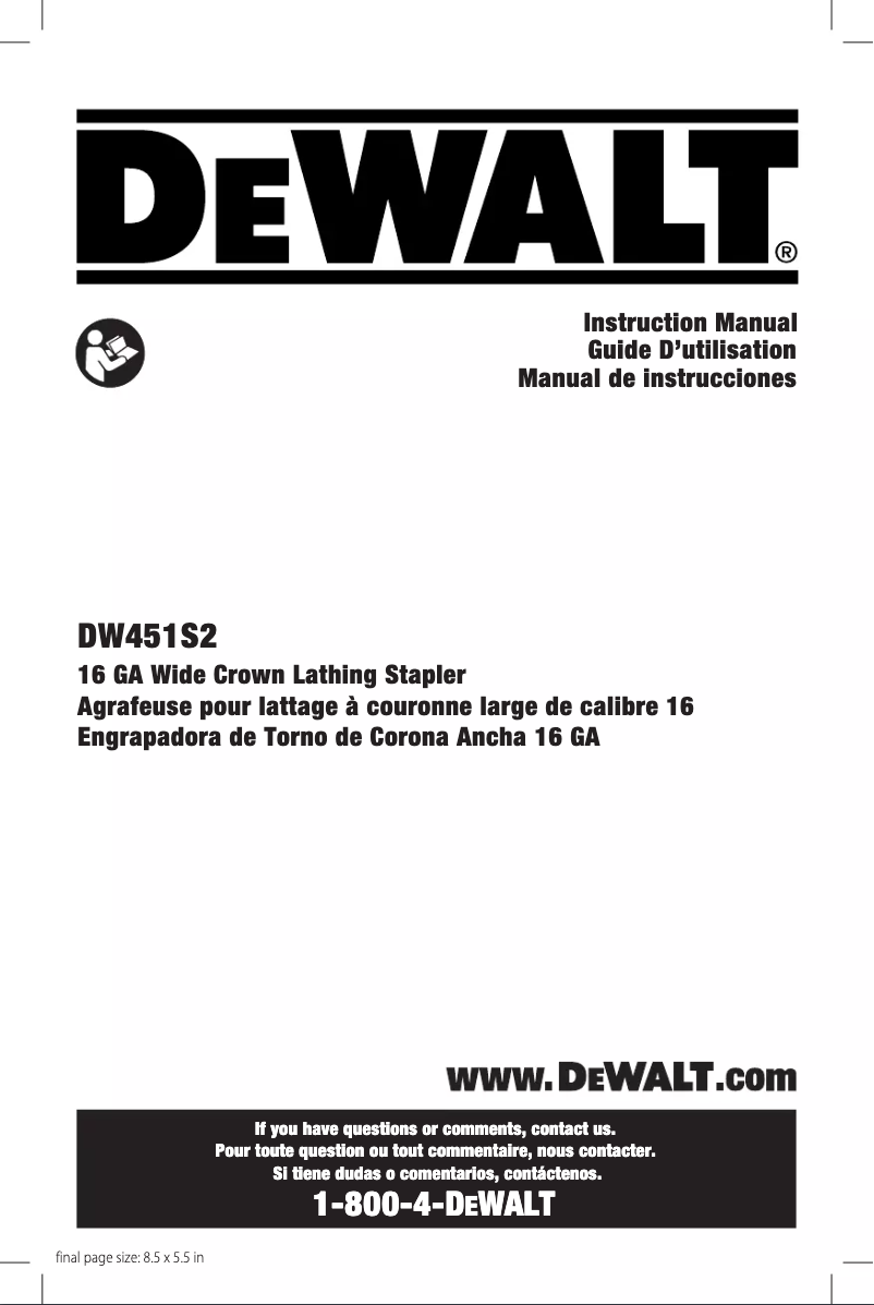 Image de la première page du manuel de l'appareil DW451S2