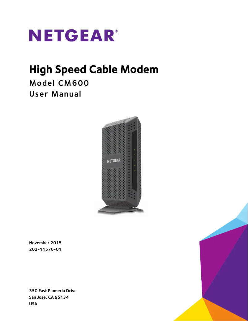 Page n°1 - Manuel utilisateur Netgear CM600