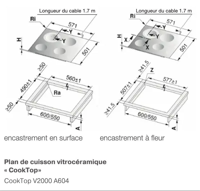Page n°1 - Manuel utilisateur V-Zug CookTop V2000 A604