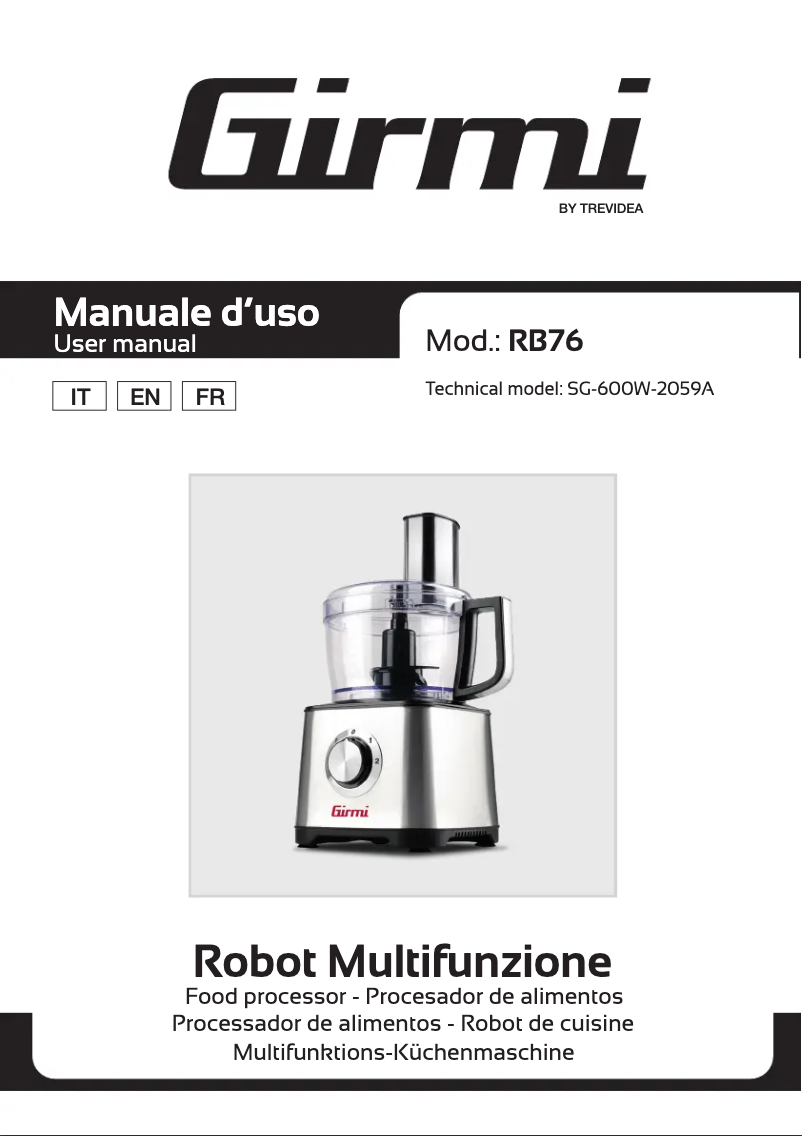 Page n°1 - Manuel utilisateur Girmi RB76