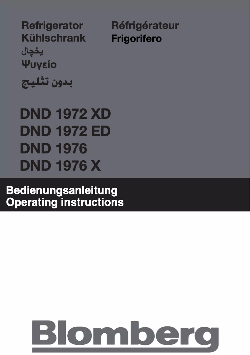 Page n°1 - Manuel utilisateur Blomberg DND 1972 ED