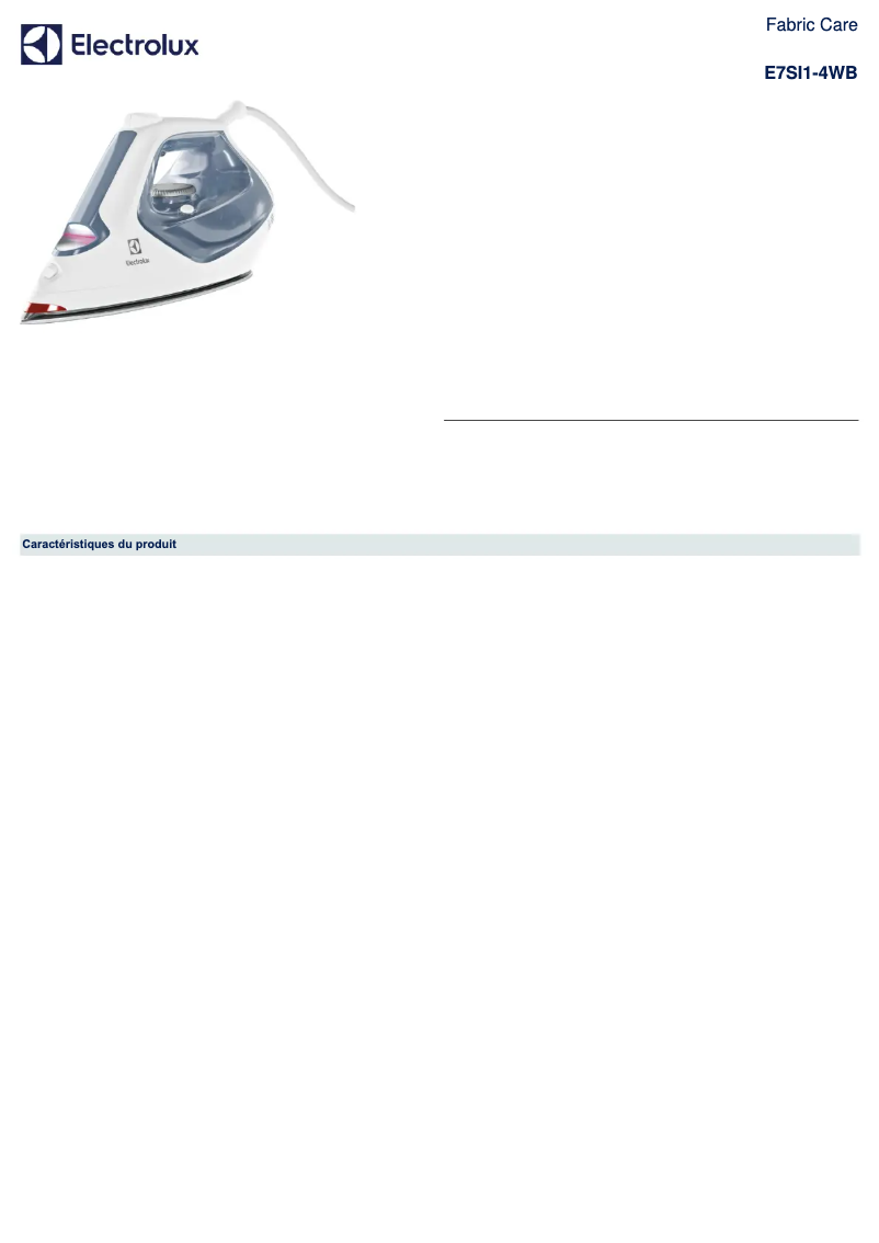 Page n°1 - Manuel utilisateur Electrolux Refine 700 E7SI1-4WB