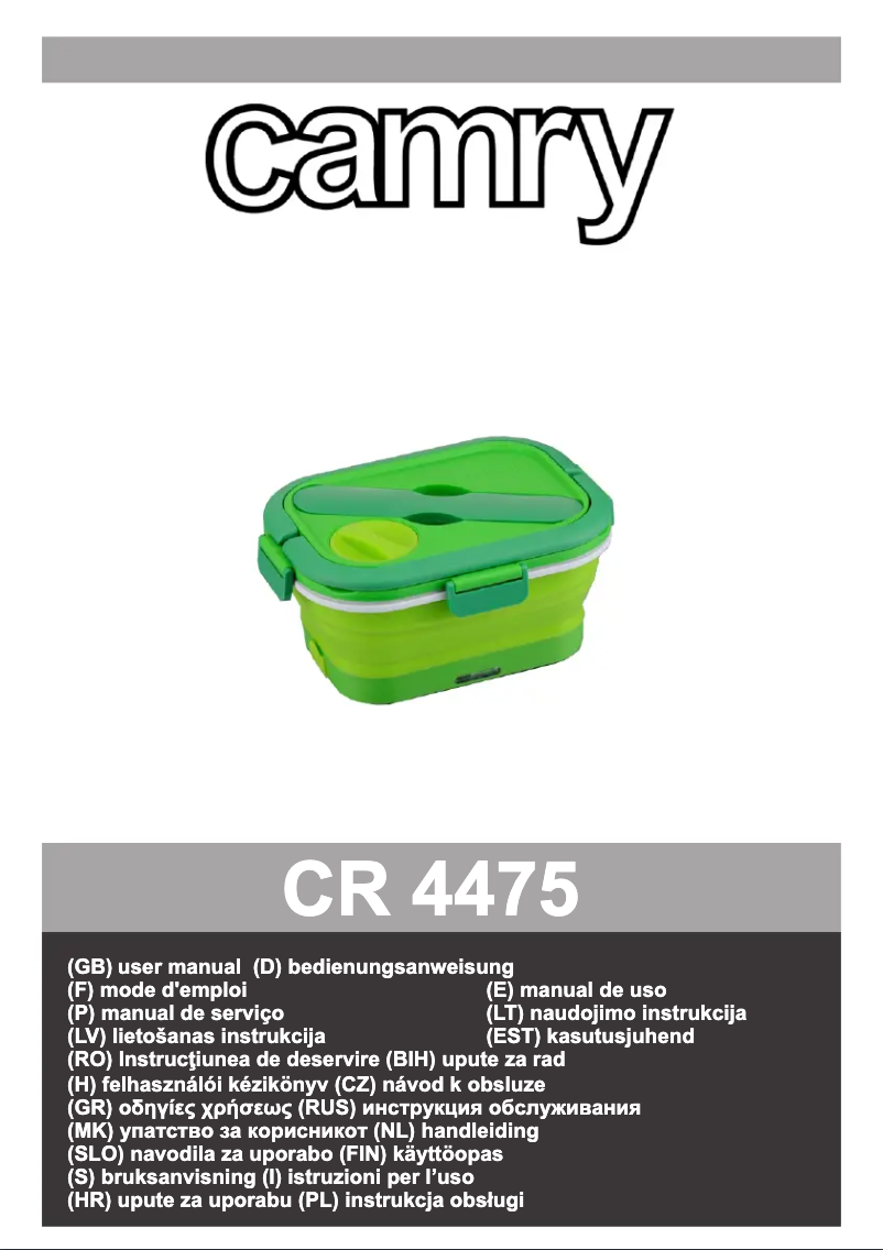 Page 1 de la notice Manuel utilisateur Camry CR 4475