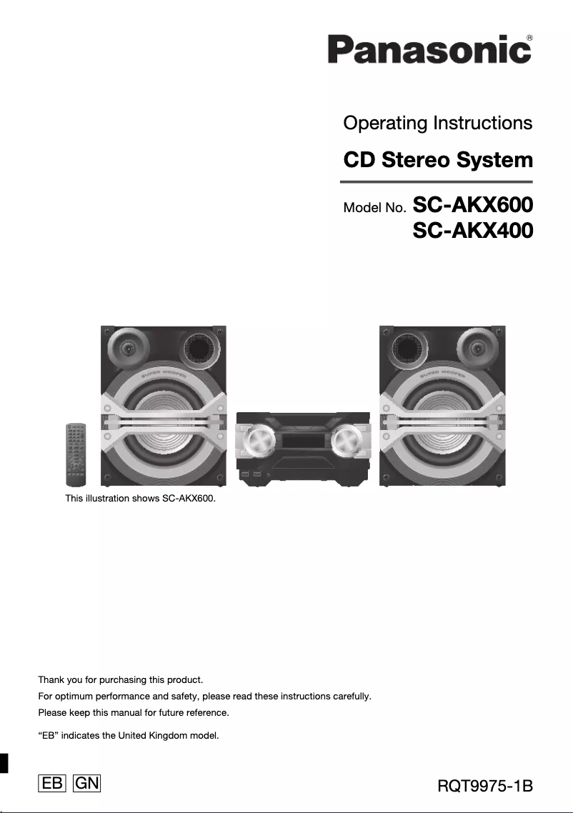 Page 1 de la notice Manuel utilisateur Panasonic SC-AKX600