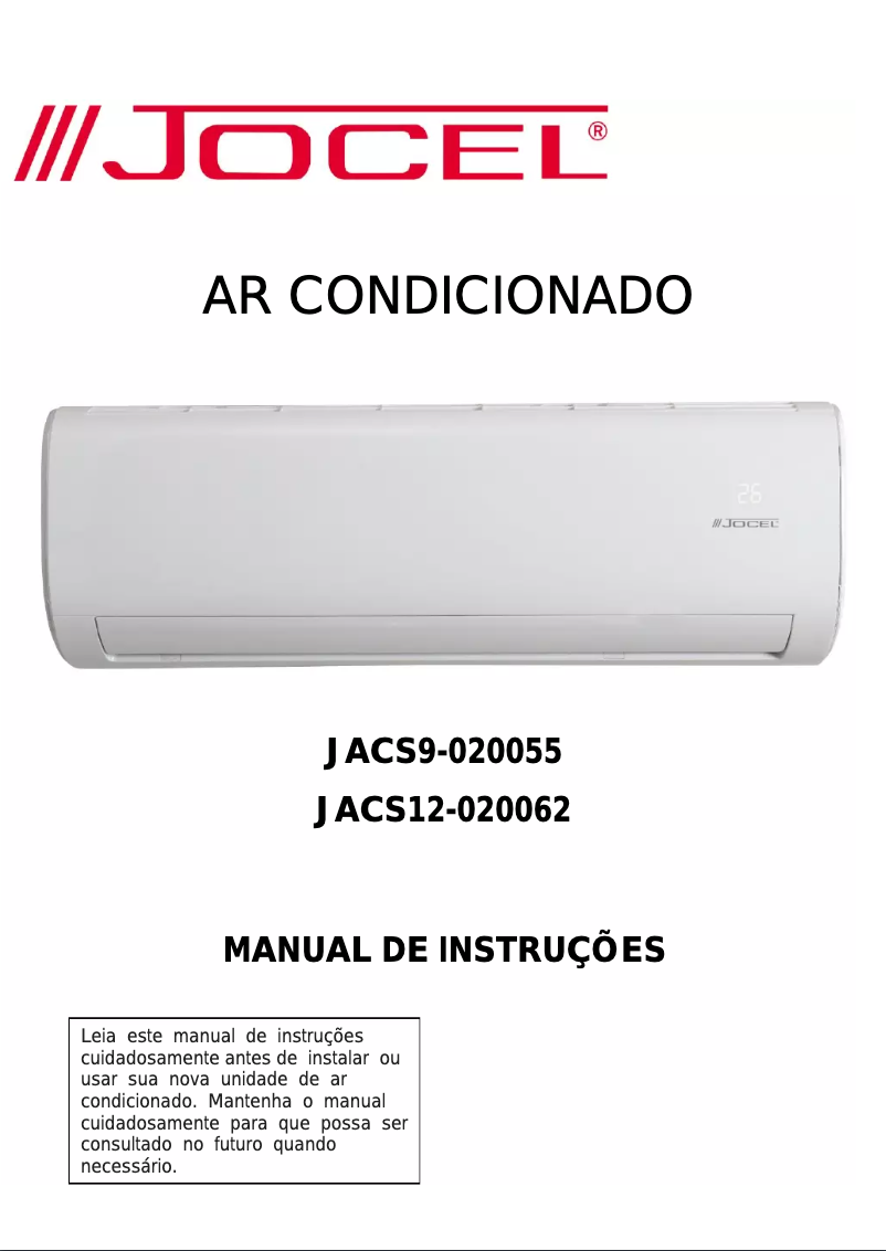 Image de la première page du manuel de l'appareil JACS9-020055