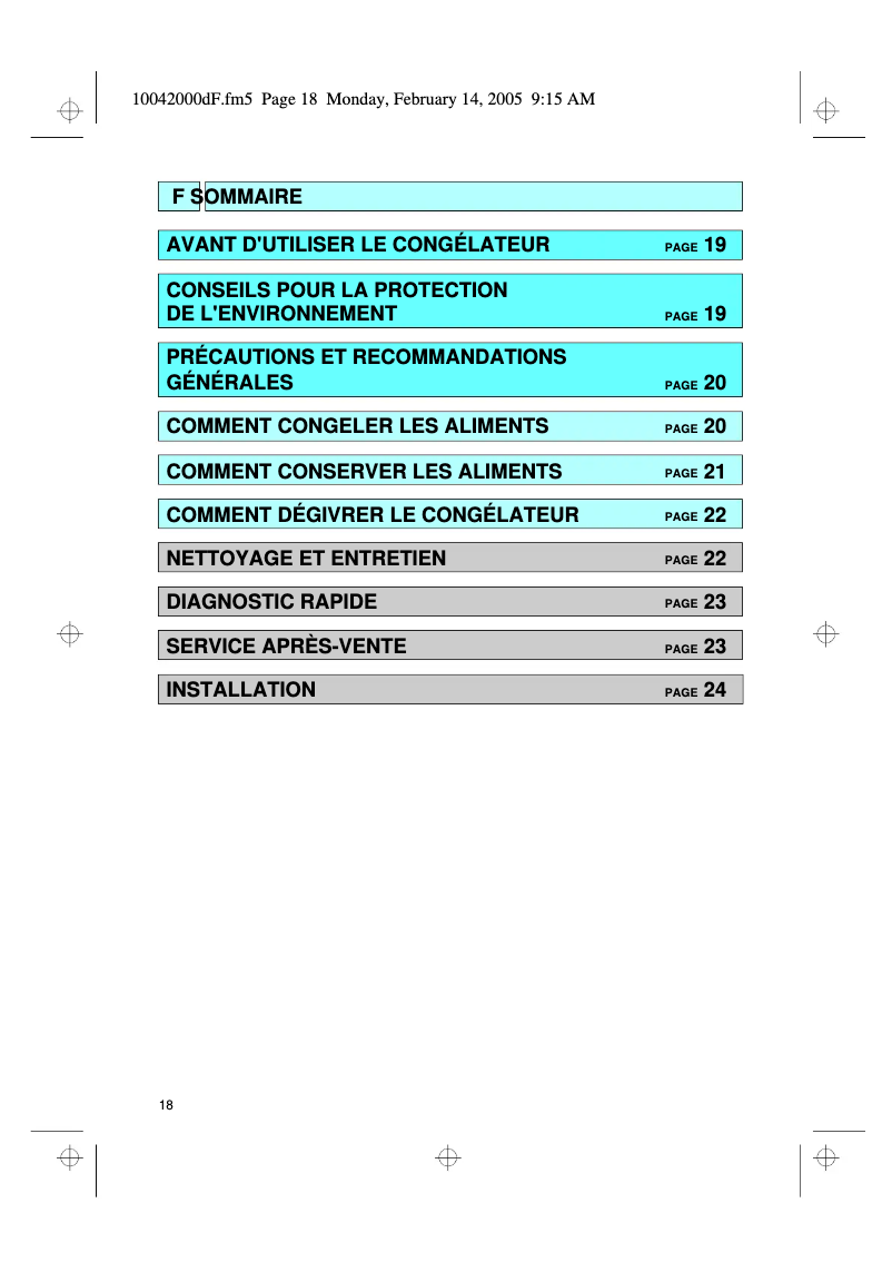 Page n°1 - Manuel utilisateur Whirlpool AFG 5241-L