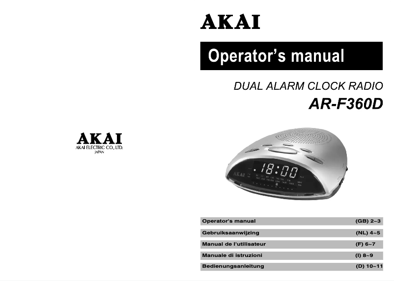 Page n°1 - Manuel utilisateur AKAI ARF360D
