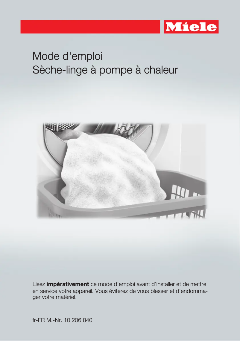 Page n°1 - Manuel utilisateur Miele TKG 640 WPS Finish ECO