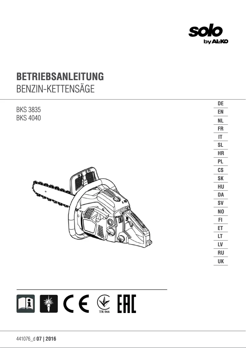 Image de la première page du manuel de l'appareil BKS 4040