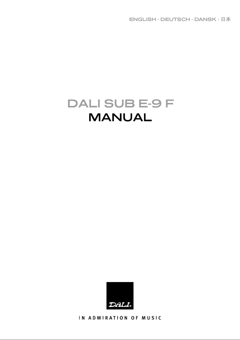 Imagen de la primera página del manual del dispositivo Sub E-9 F