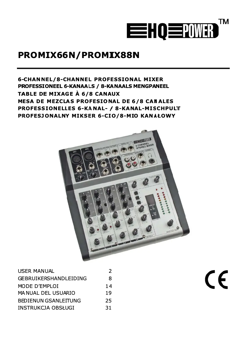 Image de la première page du manuel de l'appareil PROMIX66N