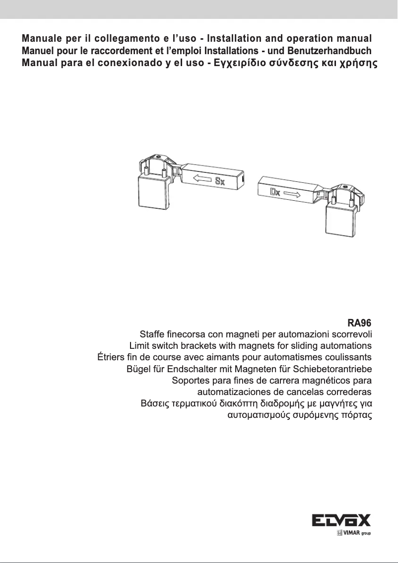 Página 1 del manual Manual de usuario Vimar ELVOX RA96
