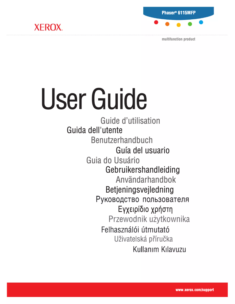 Page 1 de la notice Manuel utilisateur Xerox Phaser 6115