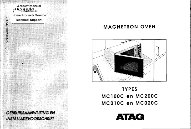 Page n°1 - Manuel utilisateur Atag MC010C
