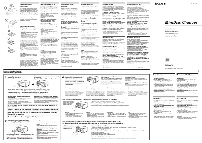 Imagen de la primera página del manual del dispositivo MDX-62