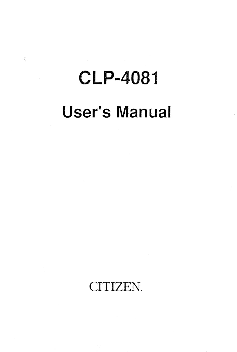 Image de la première page du manuel de l'appareil CLP-4081