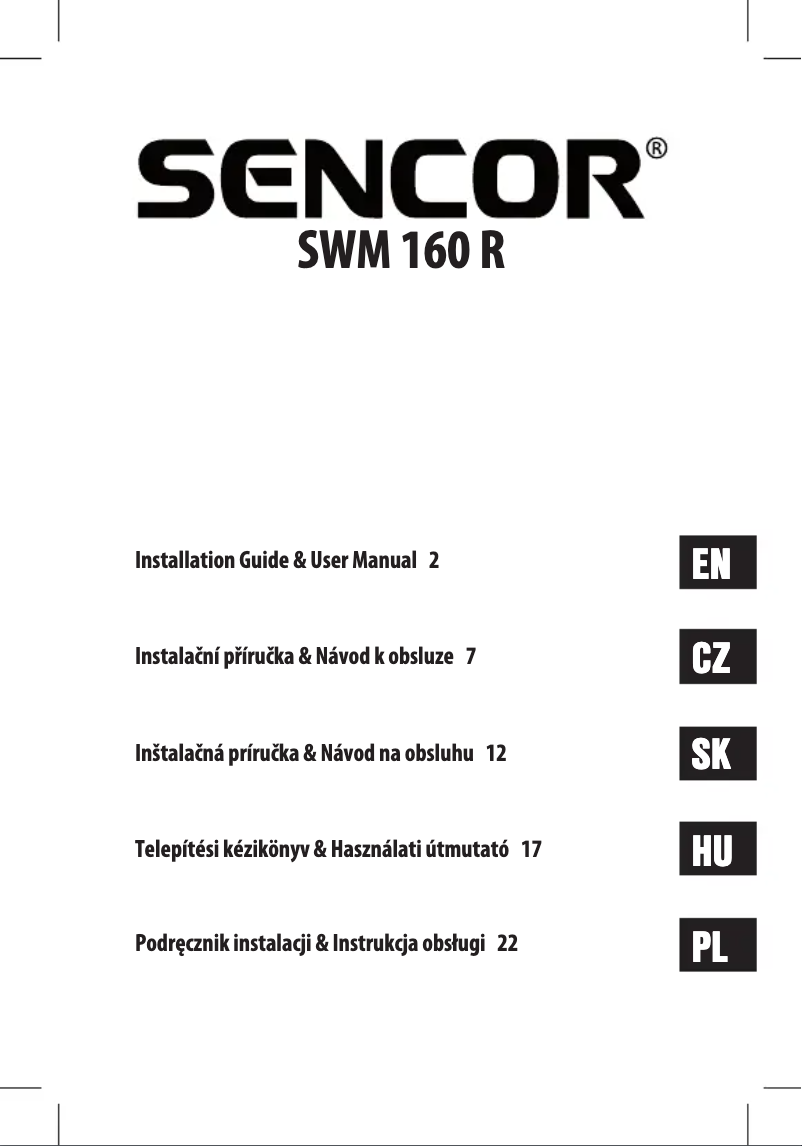 Page 1 de la notice Manuel utilisateur Sencor SWM 160 R