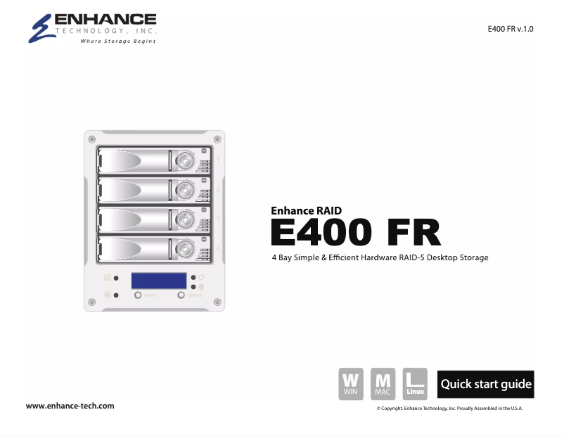 Page n°1 - Manuel utilisateur Enhance E400FR