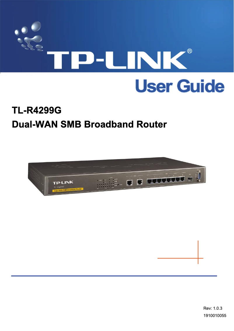 Page n°1 - Manuel utilisateur TP-Link Dual WAN Gigabit Load Balance