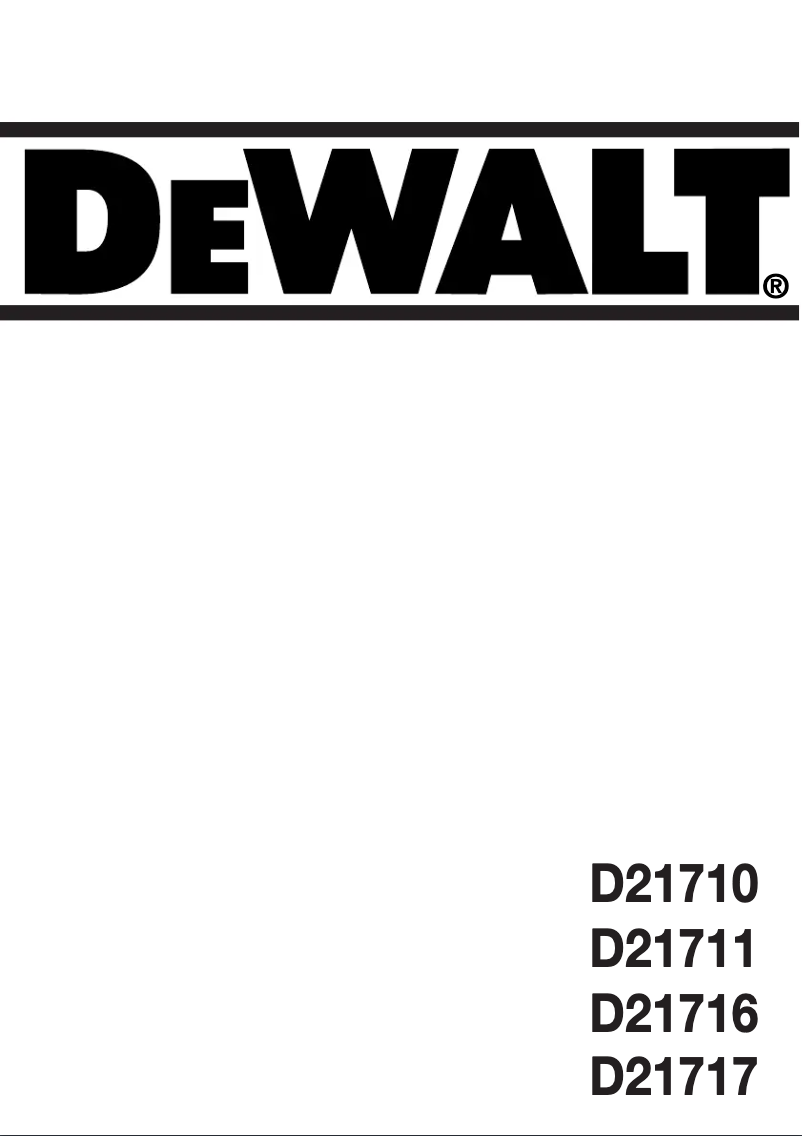Page n°1 - Manuel utilisateur DeWalt D21710
