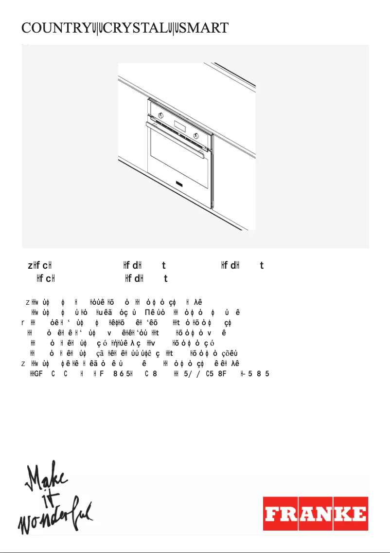 Page n°1 - Manuel utilisateur Franke CM 85 M OA
