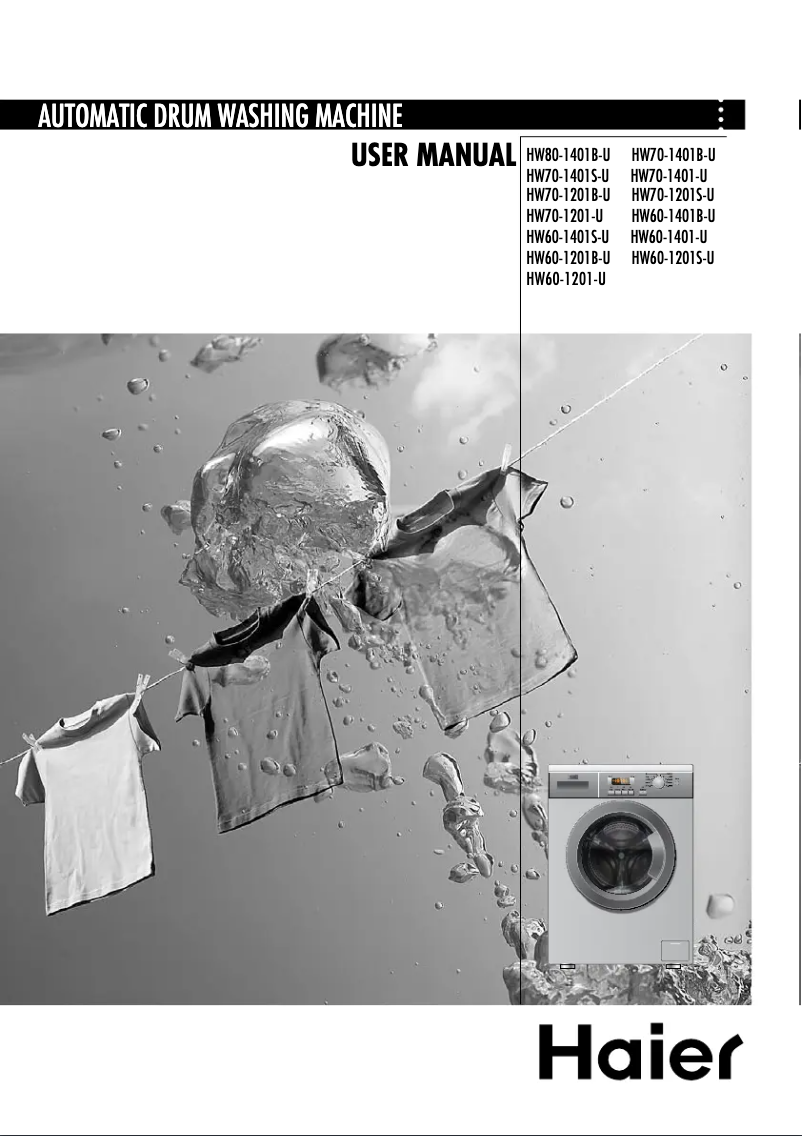 Page 1 de la notice Manuel utilisateur Haier HW70-1401-U