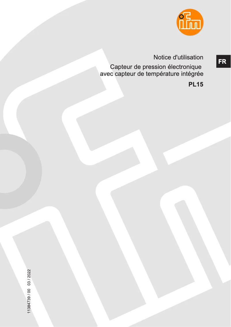 Page n°1 - Manuel utilisateur IFM PL1543