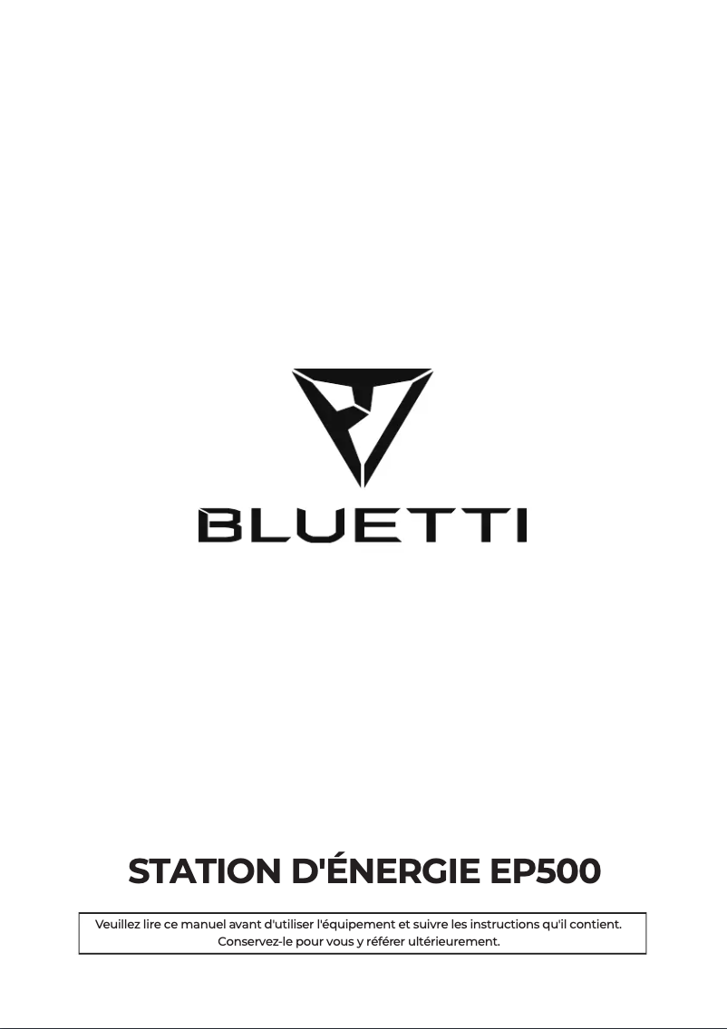 Image de la première page du manuel de l'appareil EP500