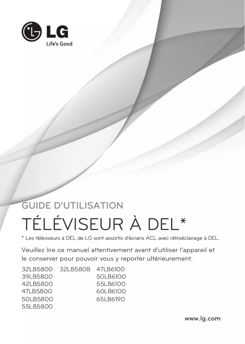 Page n°1 - Manuel utilisateur LG 60LB6100