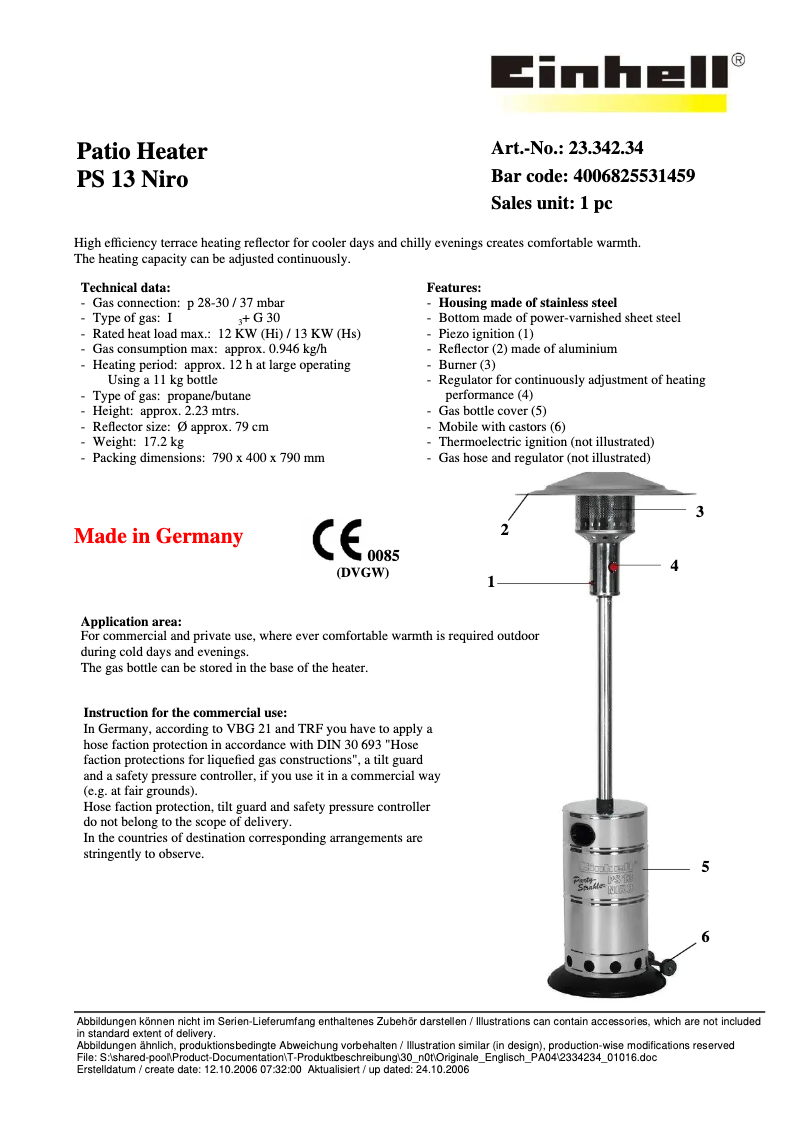 Page n°1 - Manuel utilisateur Einhell PS 13 Niro