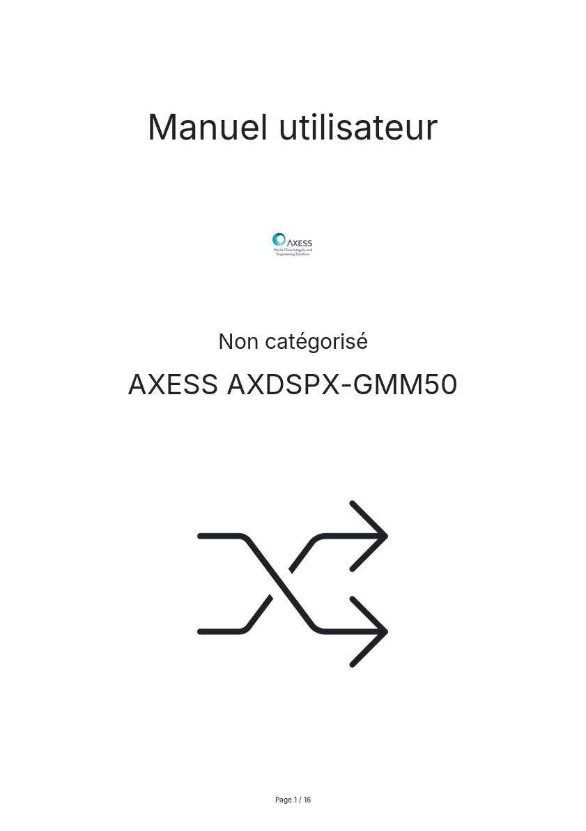 Image de la première page du manuel de l'appareil AXDSPX-GMM50