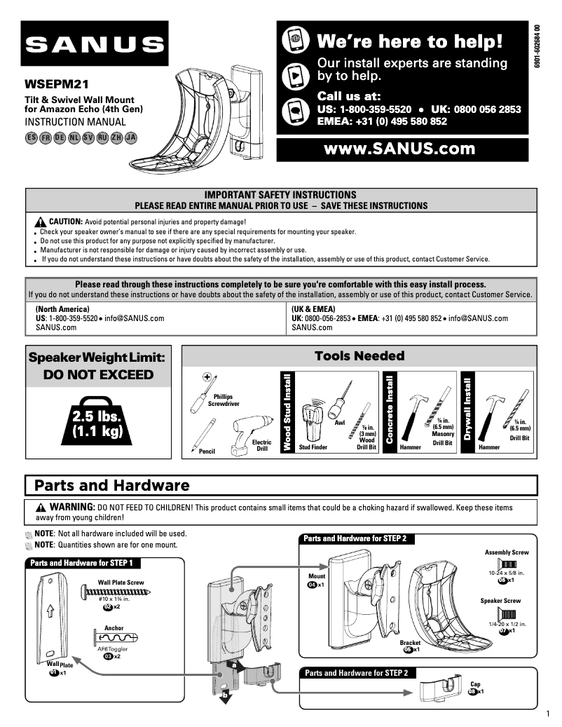 Image de la première page du manuel de l'appareil WSEPM21
