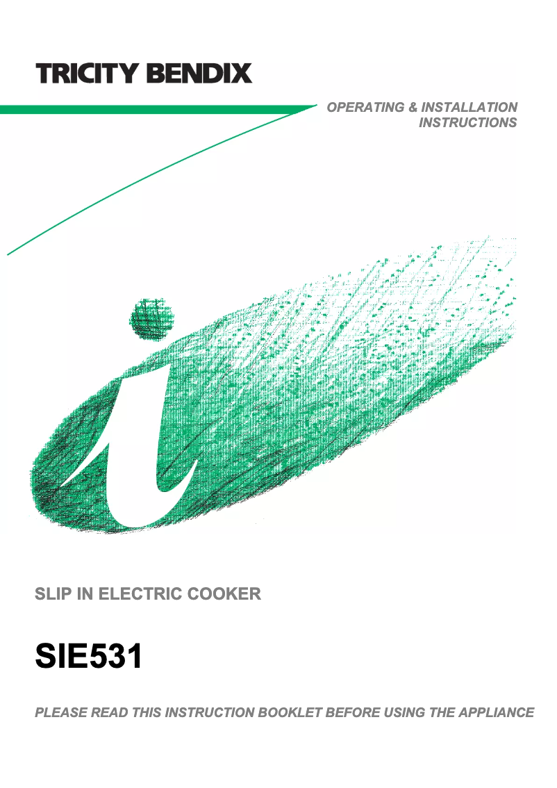 Page n°1 - Manuel utilisateur Tricity Bendix SIE531TCGR