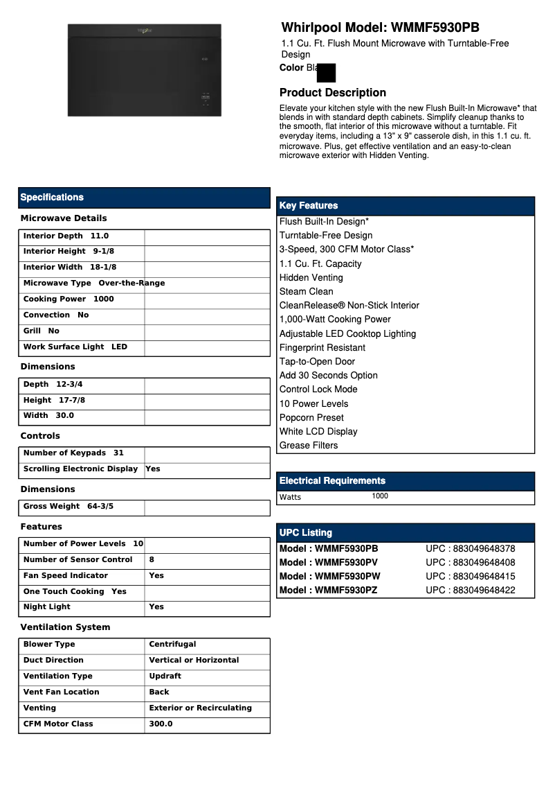 Image de la première page du manuel de l'appareil WMMF5930PW