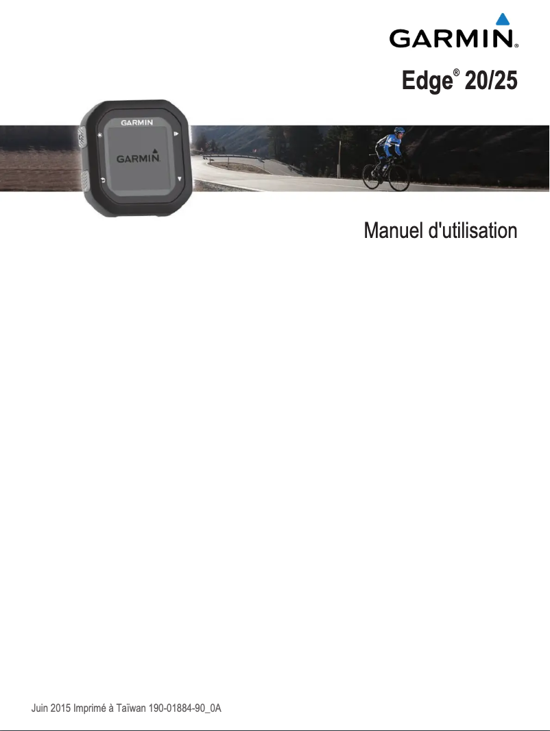 Page 1 de la notice Manuel utilisateur Garmin Edge 25 HR
