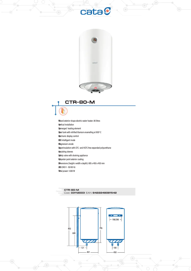 Imagen de la primera página del manual del dispositivo CTR-80-M