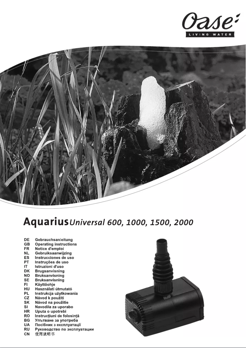 Page n°1 - Manuel utilisateur Oase Aauarius Universal 1500