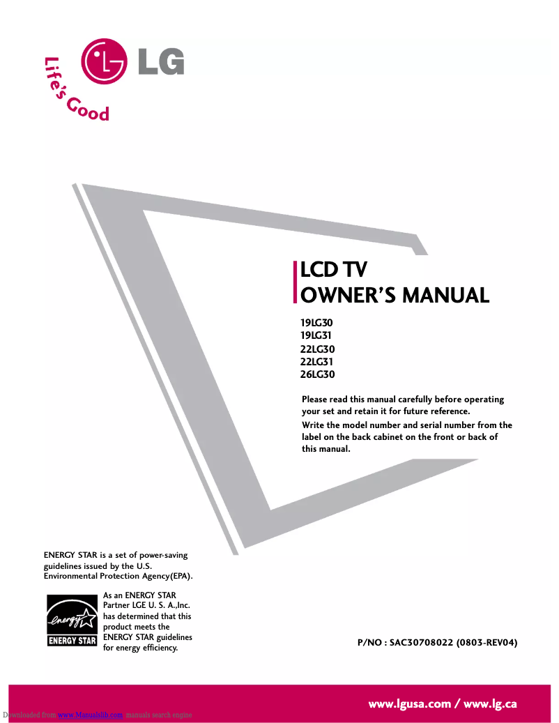 Page n°1 - Manuel utilisateur LG 1930