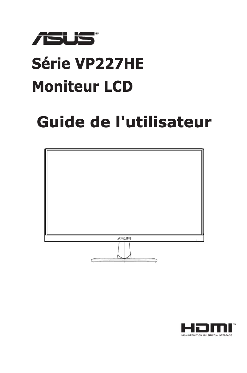 Page 1 de la notice Manuel utilisateur Asus VP227HE