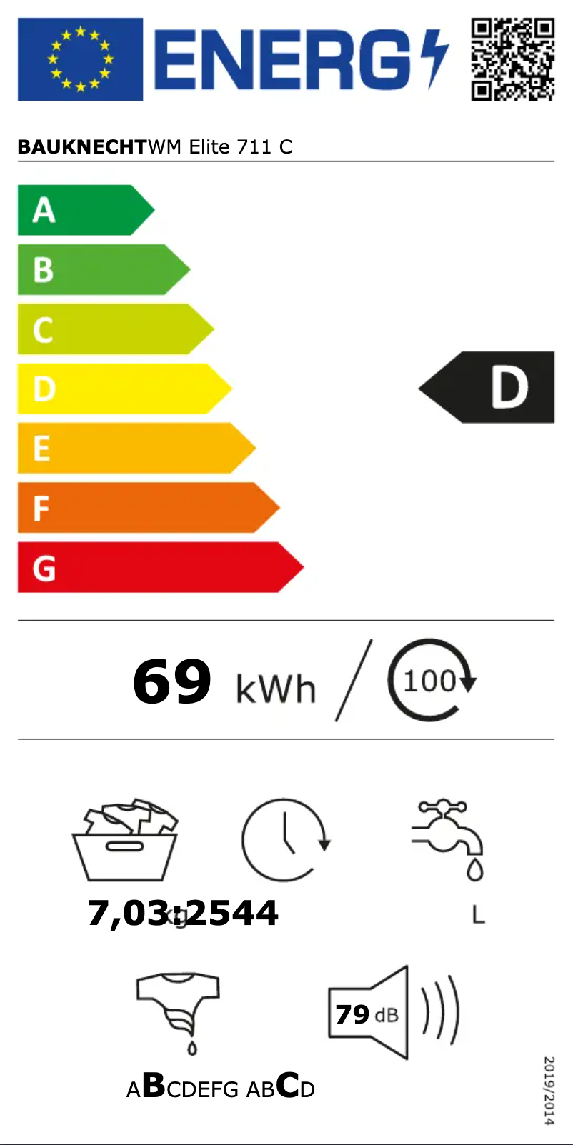 Page 1 de la notice Manuel utilisateur Bauknecht WM Elite 711 C