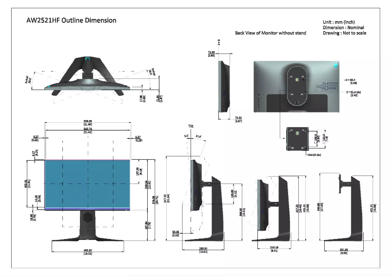 Page 1 de la notice Manuel utilisateur Alienware AW2521HFL
