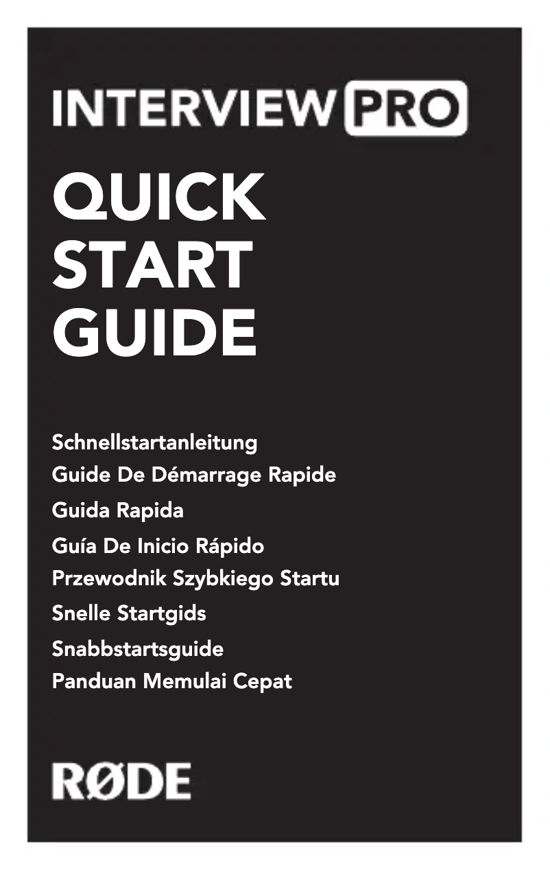 Page 1 de la notice Manuel utilisateur Røde Interview PRO