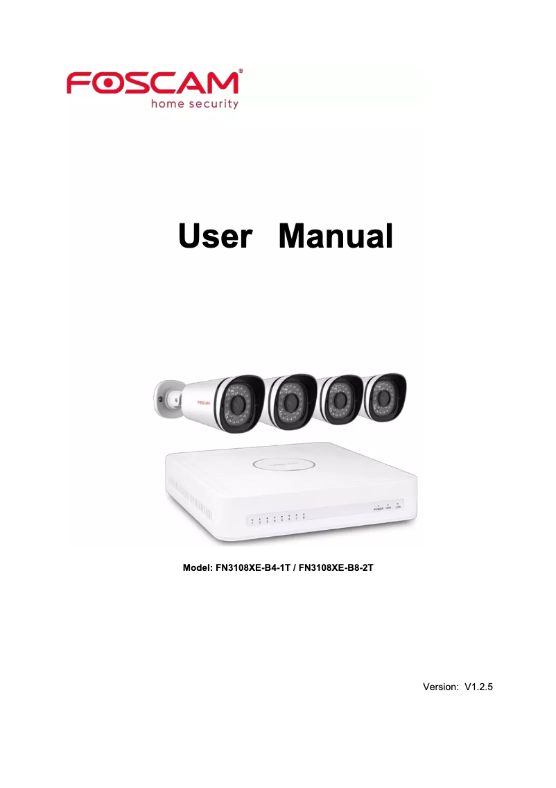 Page 1 de la notice Manuel utilisateur Foscam FN3108XE-B4-1T